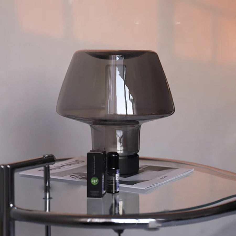Modern Minimalist Round Glass Metal 1-Light Table Lamp For Bedroom