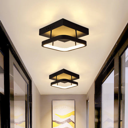 European Minimalist Round Square Aluminum Iron LED Flush Mount Lighting