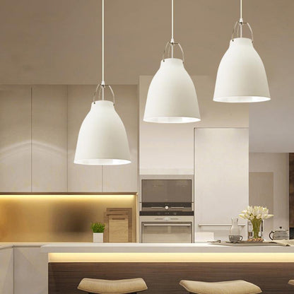 Contemporary Nordic Aluminum Bell 1-Light Pendant Light For Dining Room