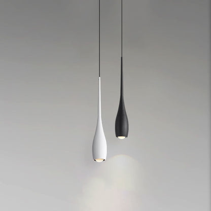 مصباح LED حديث بسيط بلون أسود وأبيض على شكل دمعة من الألومنيوم 