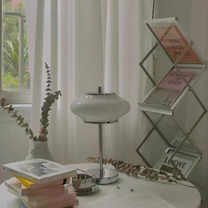 Industrial Glass Medieval UFO Shaped LED Table Lamp