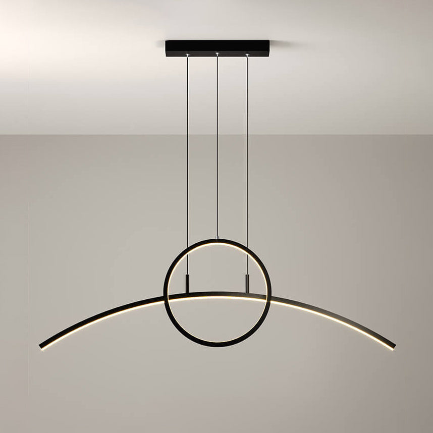 Modern Creative Long Curve Round Island Light LED Chandelier