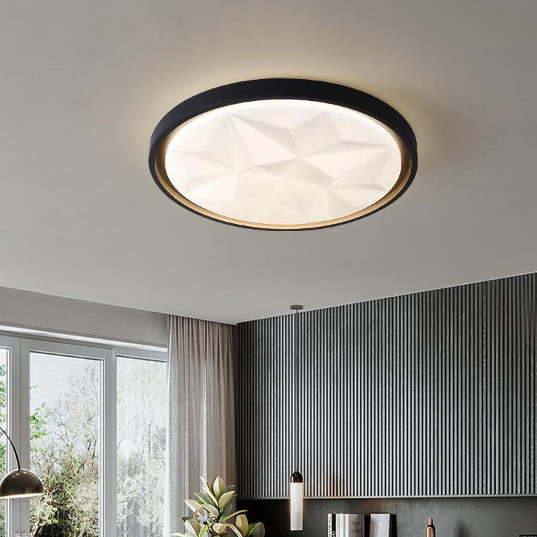 Nordic Creative Star Effect Round Iron Acrylic LED Flush Mount Ceiling Light