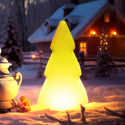 Modern Art Deco Waterproof Solar Rechargeable PE Christmas Tree LED RGB Landscape Lighting Outdoor Light For Garden