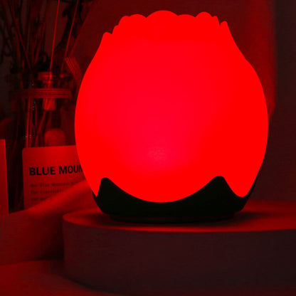 Creative Rose Silicone Pat USB Atmosphere LED Night Light Table Lamp