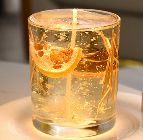 European Retro Wooden Base Glass 2-Light LED Melting Wax Table Lamp