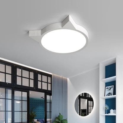 Nordic Macaron Cat Design LED Kids Flush Mount Ceiling Light