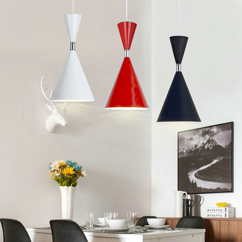Nordic Minimalist Cone Solid Color Iron Aluminum 1-Light Pendant Light