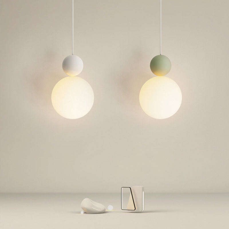 Contemporary Nordic PE Globe Ball Iron 1-Light Pendant Light For Bedroom