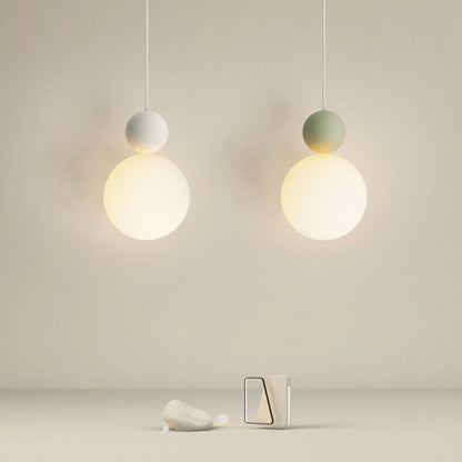 Contemporary Nordic PE Globe Ball Iron 1-Light Pendant Light For Bedroom