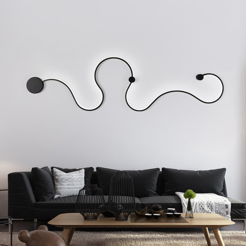مصباح حائط LED معاصر من الألومنيوم والسيليكون بتصميم نورديك لغرفة المعيشة 