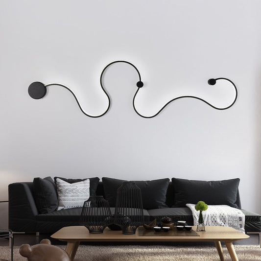 مصباح حائط LED معاصر من الألومنيوم والسيليكون بتصميم نورديك لغرفة المعيشة 