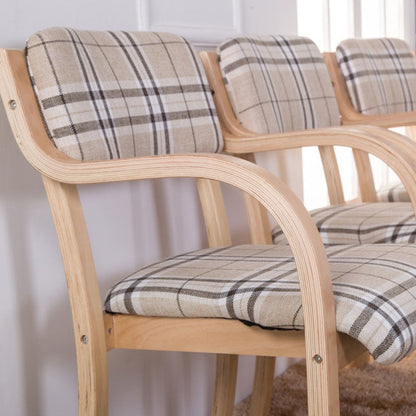 Contemporary Nordic Wood Cotton Linen Fabric PU Leather Velvet Sponge Square Dining Chair Backrest Armrest For Dining Room