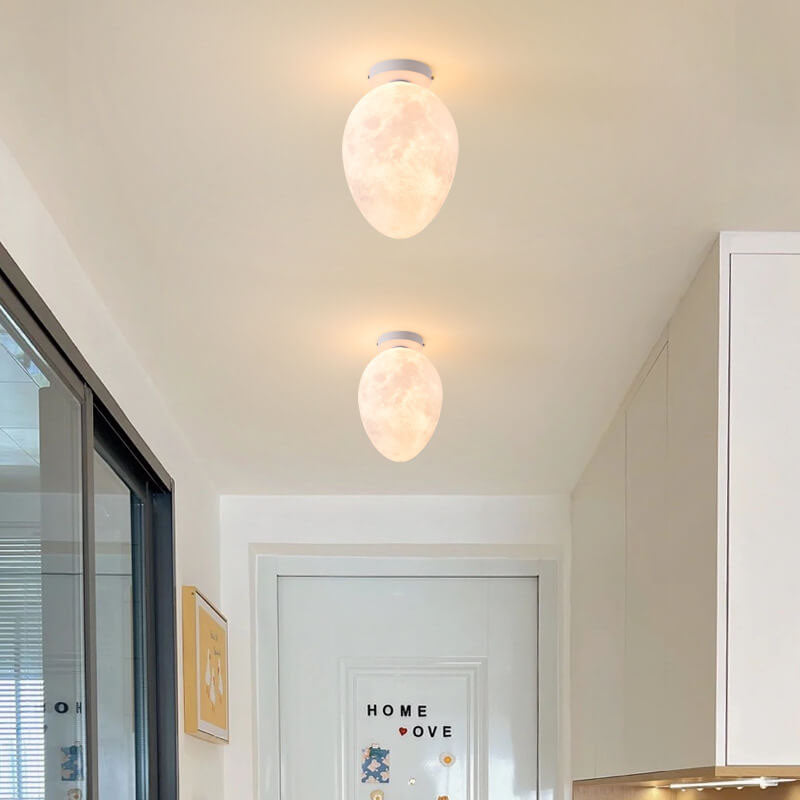 Nordic Creative Egg Design 1-Light Semi-Flush Mount Ceiling Light