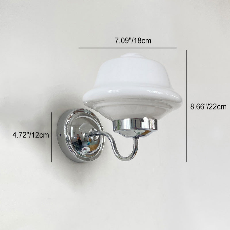 Contemporary Retro Round Clouds Iron Glass 1-Light Wall Sconce Lamp For Bedroom