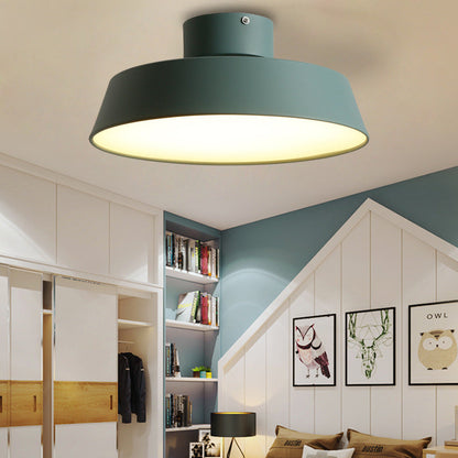 Nordic Minimalist Round Pot Iron LED Flush Mount Ceiling Light