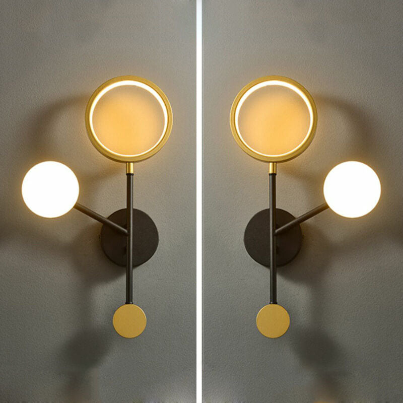 مصباح حائط LED من الأكريليك بتصميم حلقة مصباح ألومنيوم إبداعي حديث 
