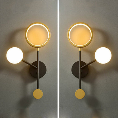 مصباح حائط LED من الأكريليك بتصميم حلقة مصباح ألومنيوم إبداعي حديث 