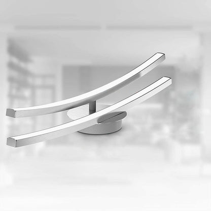 Modern Minimalist Dual Aluminum Parallel Strips LED Semi-Flush Mount Ceiling Light For Bedroom