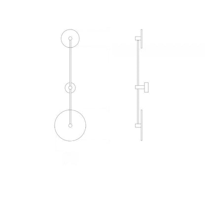 Modern Minimalist Geometric Circle Travertine Iron 2-Light Wall Sconce Lamp For Bedroom