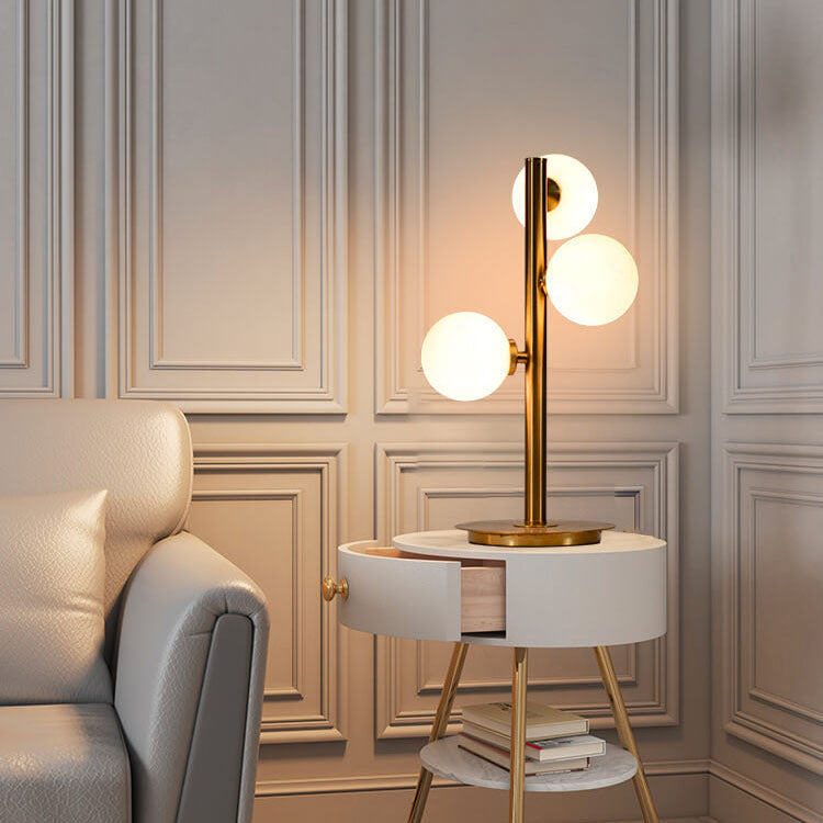 Nordic Creative Magic Bean Glass Iron 3-Light Table Lamp