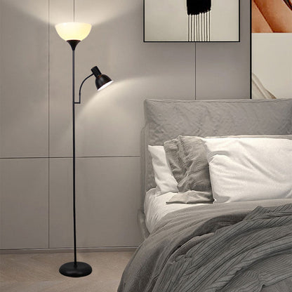 Modern Minimalist Half Circle Iron 2-Light Standing Floor Lamp For Living Room