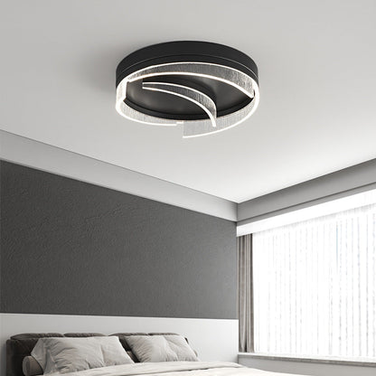 Modern Minimalist Round Copper Acrylic Sheet Design LED Flush Mount Ceiling Light For Bedroom