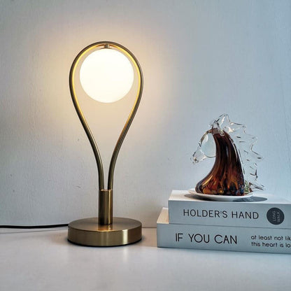 Contemporary Creative Racket Shape Iron Copper Glass 1-Light Table Lamp For Bedroom
