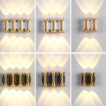 مصباح حائط LED مستطيل الشكل مصنوع من الألومنيوم والزجاج بتصميم عصري بسيط ومقاوم للماء للفناء الخارجي 