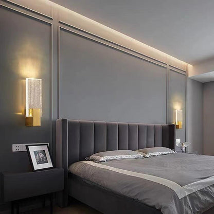 مصباح حائط LED كريستالي مربع الشكل بتصميم عصري بسيط لغرفة المعيشة