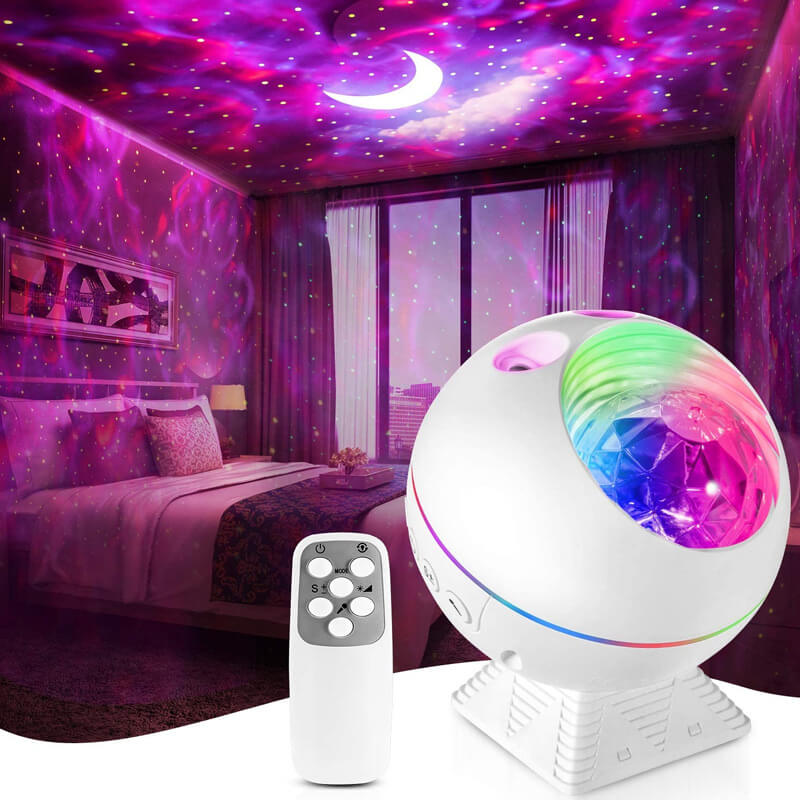 Modern Plastic LED Seven-color Sound-controlled Star Projection Light Night Light
