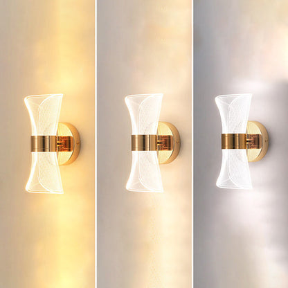 Contemporary Nordic Iron Acrylic Folding Petal LED Wall Sconce Lamp For Bedside
