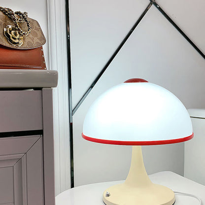 Modern Cream Mushroom Metal 1-Light Table Lamp