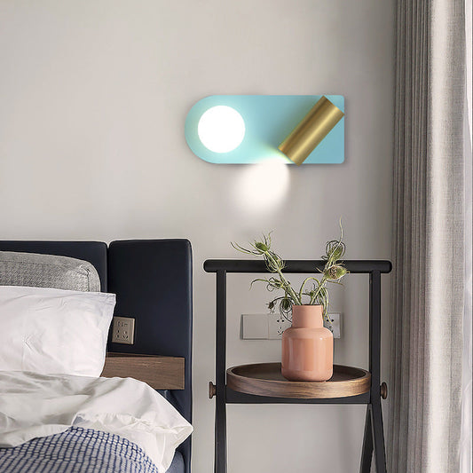 مصباح حائط LED دائري مسطح بيضاوي الشكل بتصميم بسيط 
