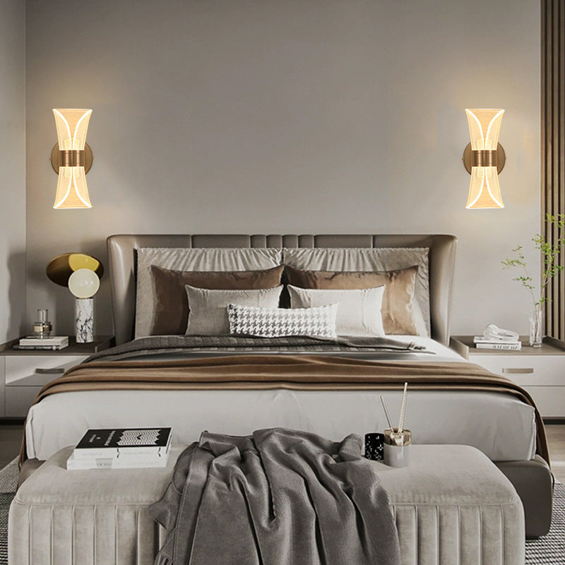 Contemporary Nordic Iron Acrylic Folding Petal LED Wall Sconce Lamp For Bedside