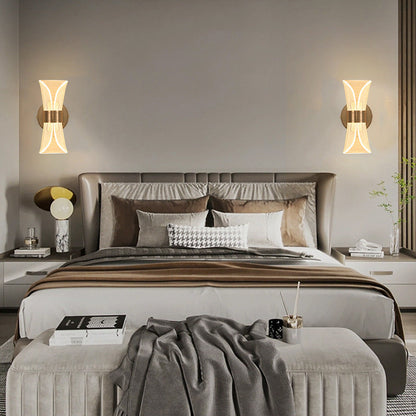 Contemporary Nordic Iron Acrylic Folding Petal LED Wall Sconce Lamp For Bedside