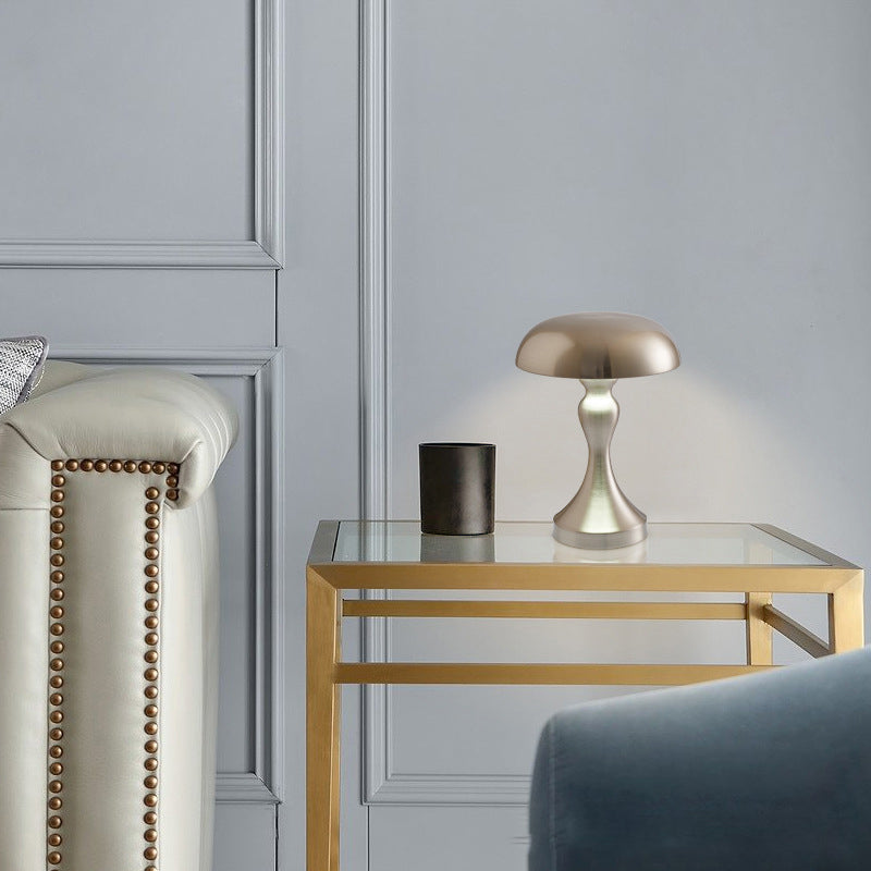 Modern Art Deco Mushroom Acrylic Iron LED Table Lamp For Bedroom