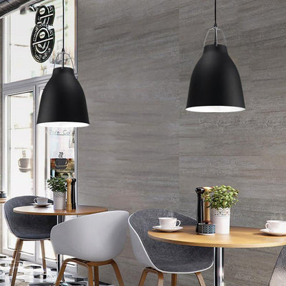 Contemporary Nordic Aluminum Bell 1-Light Pendant Light For Dining Room