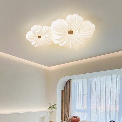 Modern Simplicity Iron Acrylic Petal Shade LED Flush Mount Ceiling Light For Living Room