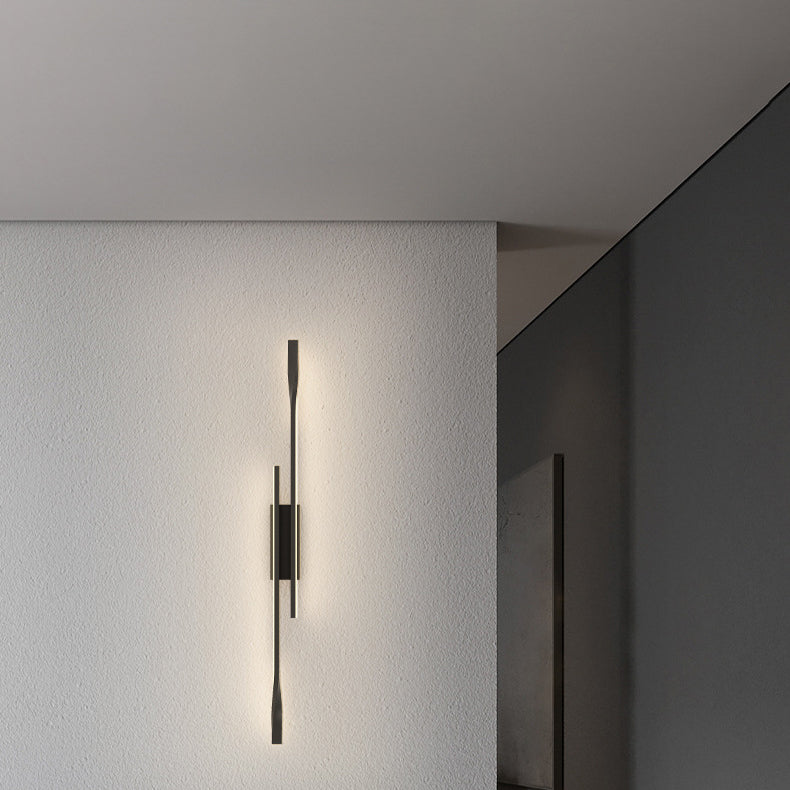 مصباح حائط LED من السيليكون بخط مستقيم من الألومنيوم بتصميم عصري بسيط لغرفة المعيشة 