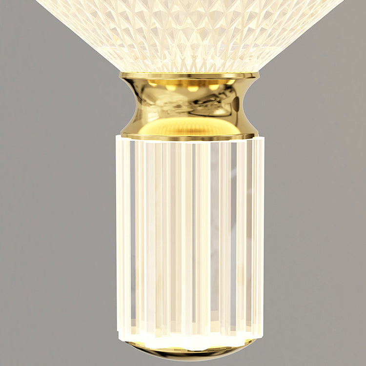Modern Luxury Iron Aluminum Acrylic Rhombic Column LED Pendant Light For Bedside