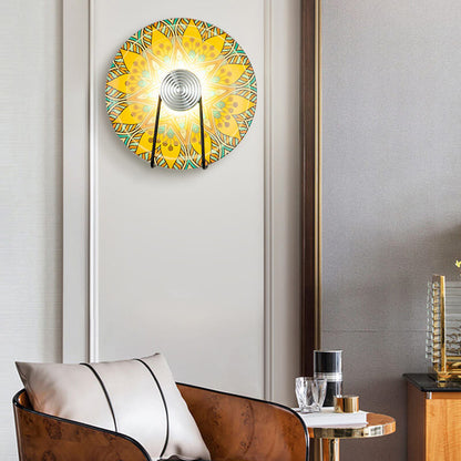 مصباح حائط LED دائري من الحديد المطاوع الصيني بتصميم عتيق 