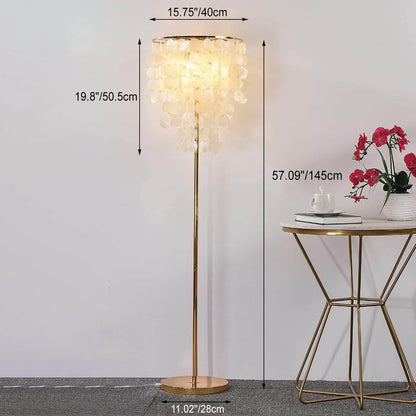 Nordic Light Luxury Seashell Column 1-Light Standing Floor Lamp