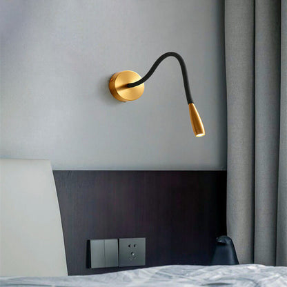 Simple Hose Spotlight Brass LED Reading Wall Sconce Lamp