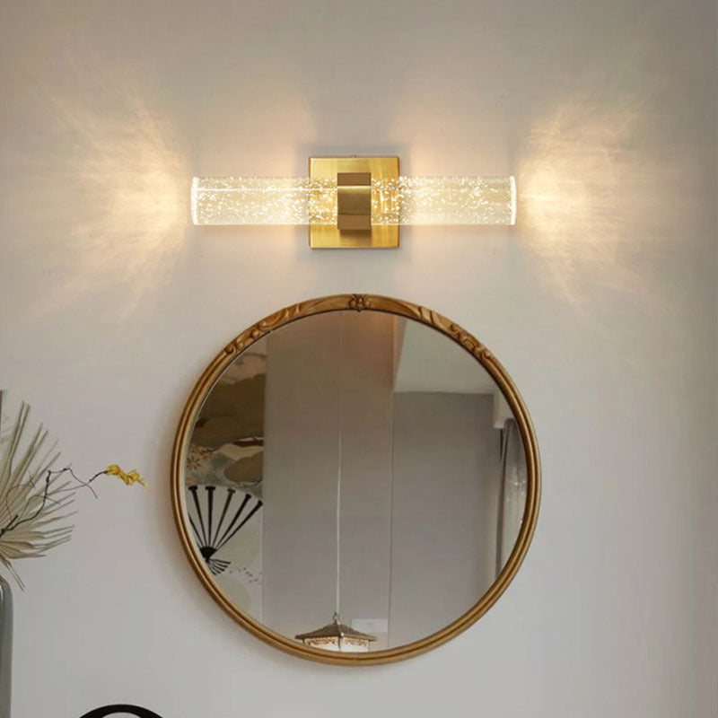 Modern Luxury Hardware Crystal Strip Column LED Wall Sconce Lamp For Bedside