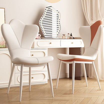 Contemporary Creative Petal Design Leather Upholstered Vanity Stool Backrest For Bedroom