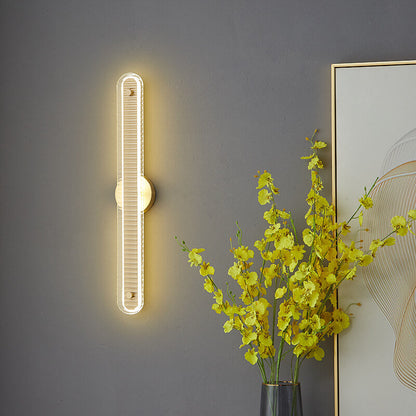 مصباح حائط LED زجاجي نحاسي طويل فاخر عصري 