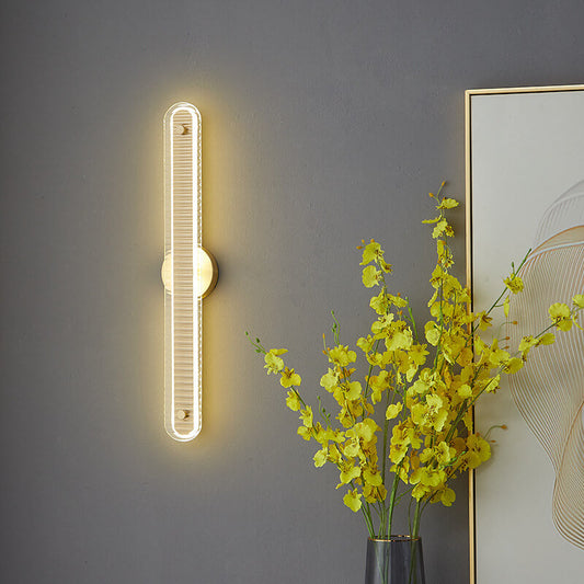 مصباح حائط LED زجاجي نحاسي طويل فاخر عصري 