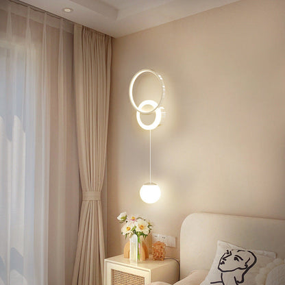 Modern Simplicity Iron Acrylic Round Ball LED Wall Sconce Lamp For Bedside