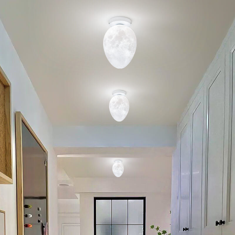 Nordic Creative Egg Design 1-Light Semi-Flush Mount Ceiling Light